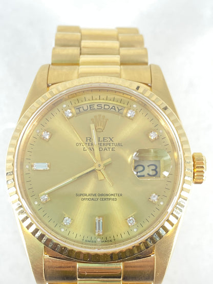 Rolex President 36mm Factory Diamond Dial. With Rolex Papers.