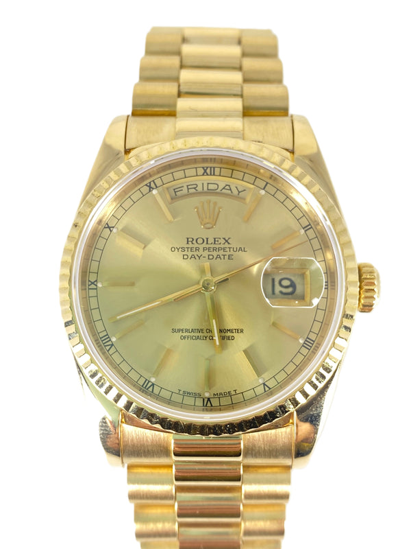 Rolex President 36mm Full Factory Watch. 18k Gold Rolex Watch.