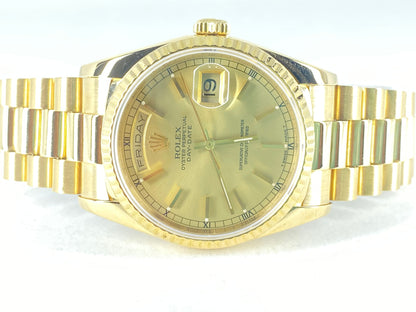 Rolex President 36mm Full Factory Watch. 18k Gold Rolex Watch.