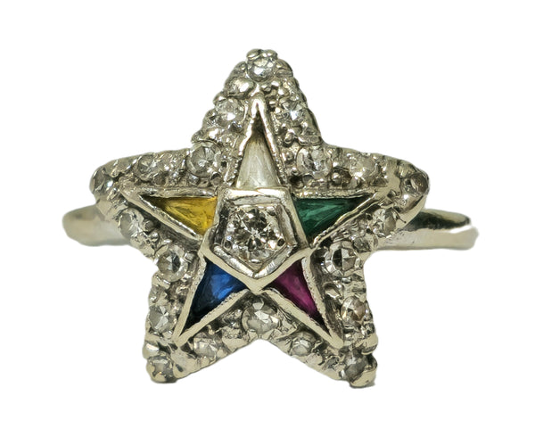 Late 20th century Multigemstone & Diamond Ring in 14k Gold