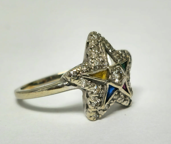 Late 20th century Multigemstone & Diamond Ring in 14k Gold