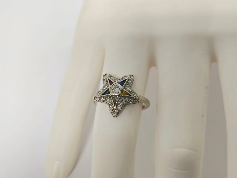 Late 20th century Multigemstone & Diamond Ring in 14k Gold