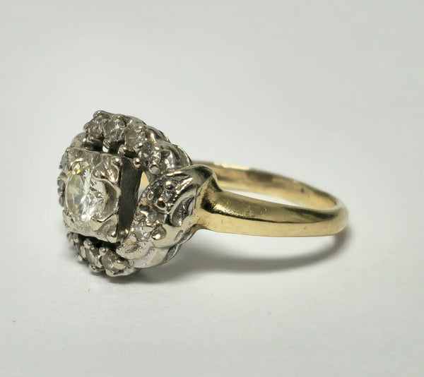 Art Deco 0.56 Carat Diamond Ring For Womens in 14k Gold