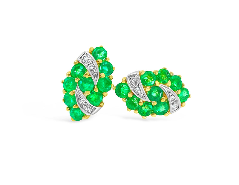 Vintage Natural Emerald & Diamond Earrings for Her