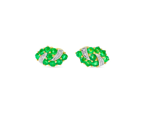 Vintage Natural Emerald & Diamond Earrings for Her