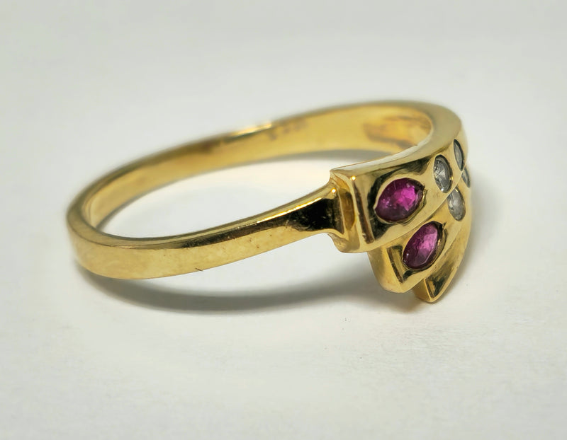 Vintage Natural Ruby & Diamond Ring in 14k Gold