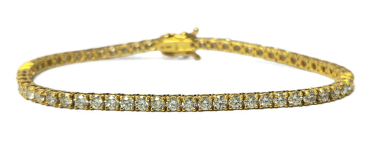 Unisex 6.00ct Diamond 14k Yellow Gold Tennis Bracelet