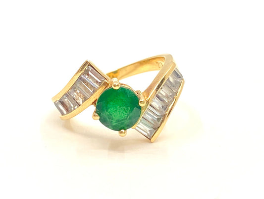 Art Deco 3.50 carat Emerald and Diamond Engagement Ring