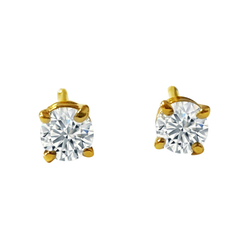 50 Carat Diamond Stud Earrings in 14k Yellow Gold