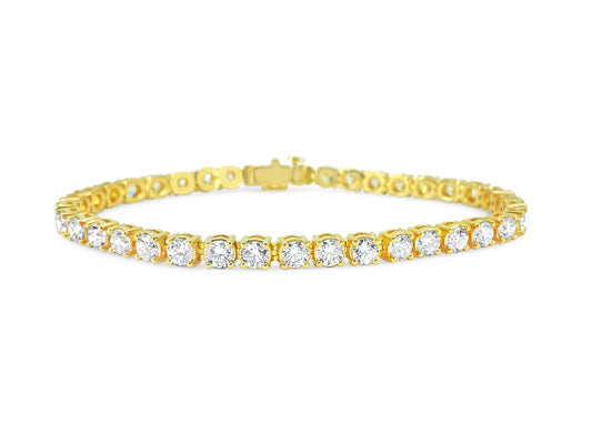 12.33 Carat Diamond Tennis Bracelet in 14k Gold