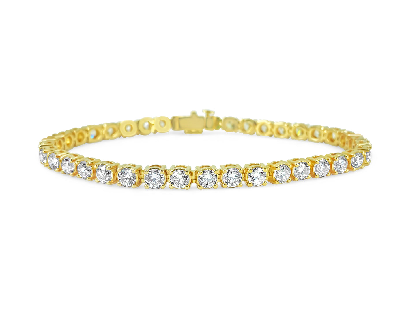 12.33 Carat Diamond Tennis Bracelet in 14k Gold