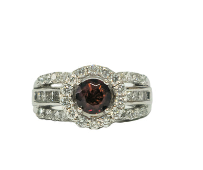 Vintage, 0.85ct Garnet & Diamond Garnet Ring.