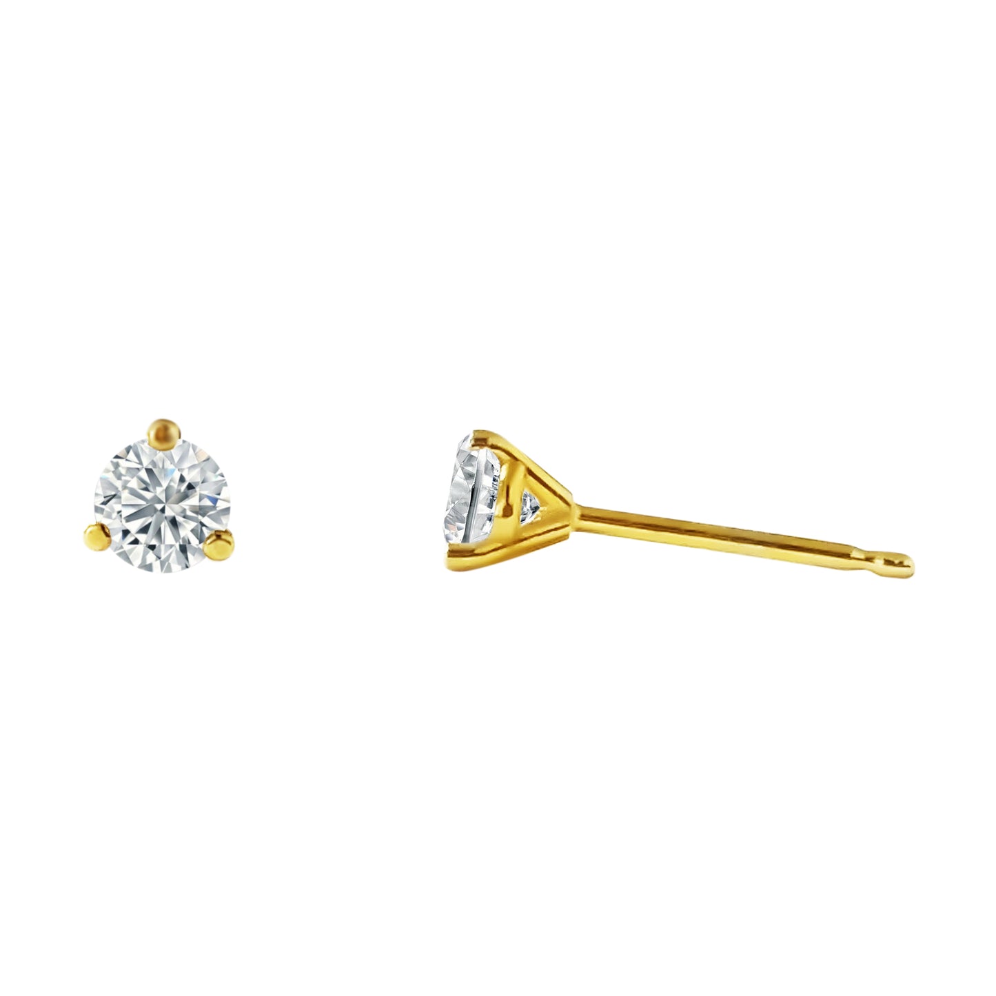 30 Carat Diamond Stud Earrings 14K Yellow Gold