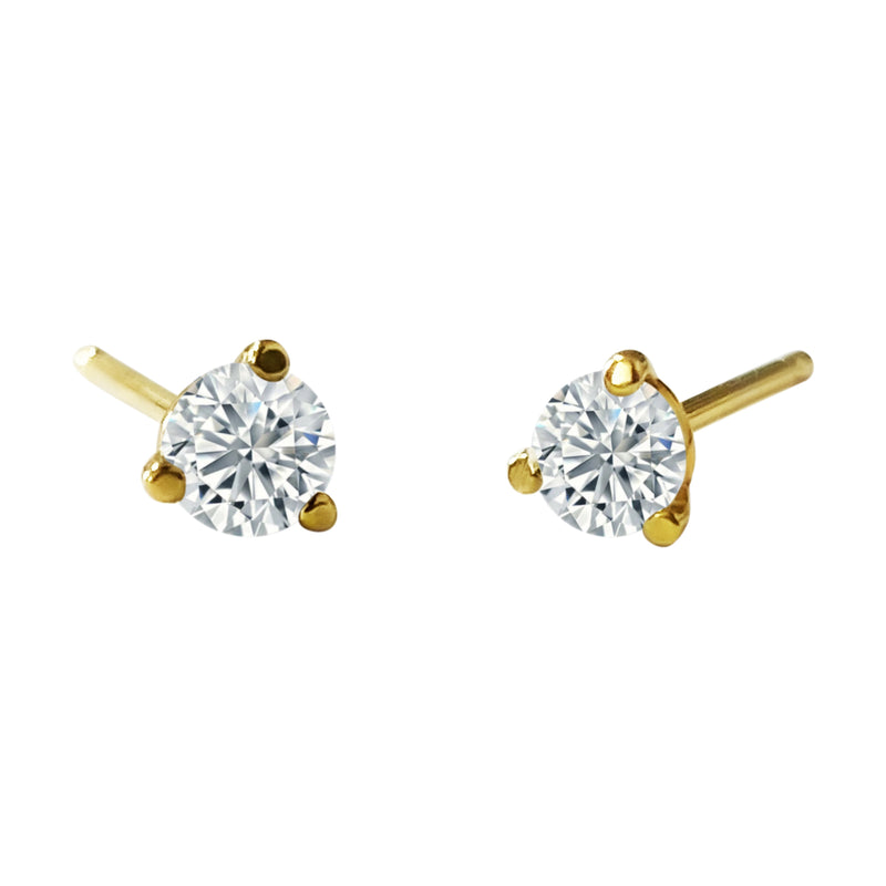 30 Carat Diamond Stud Earrings 14K Yellow Gold