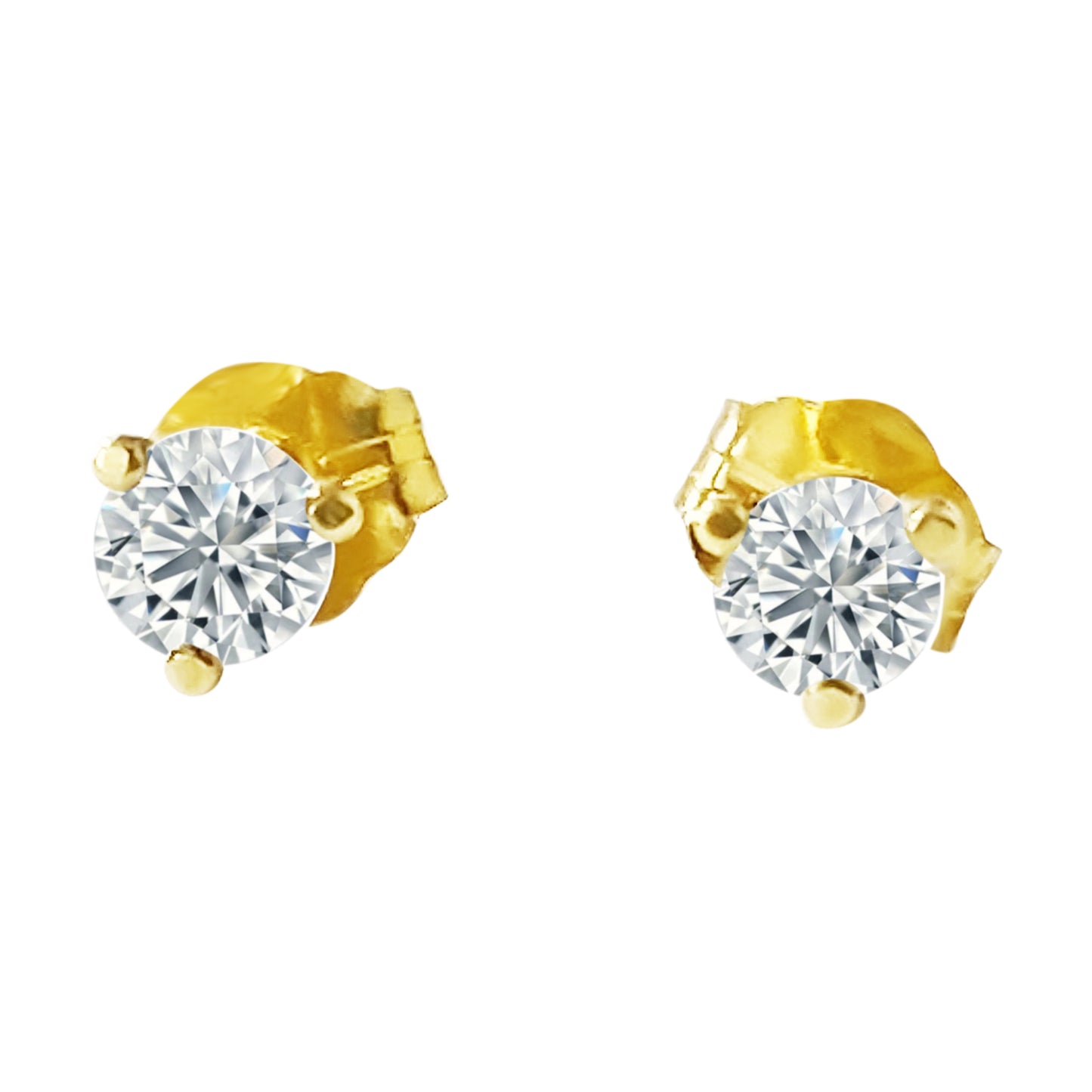 30 Carat Diamond Stud Earrings 14K Yellow Gold