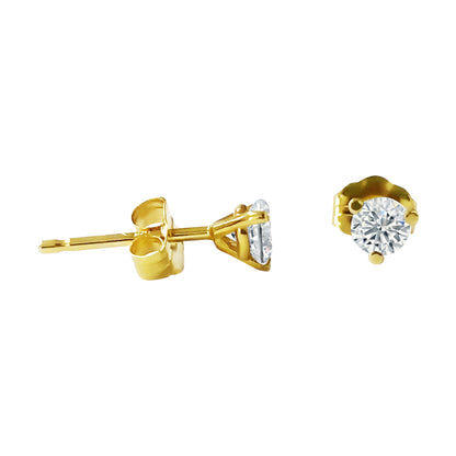 30 Carat Diamond Stud Earrings 14K Yellow Gold