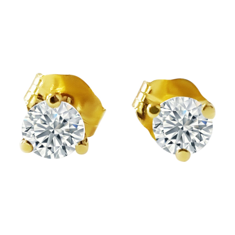 30 Carat Diamond Stud Earrings 14K Yellow Gold