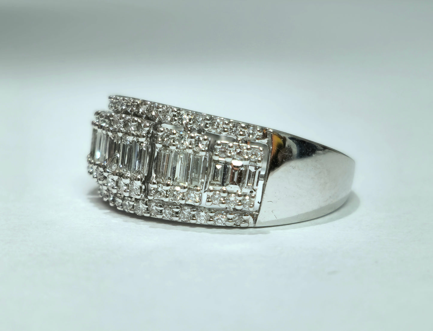 Womens, Vintage 1.35ct Diamonds in 14k White Gold Ring