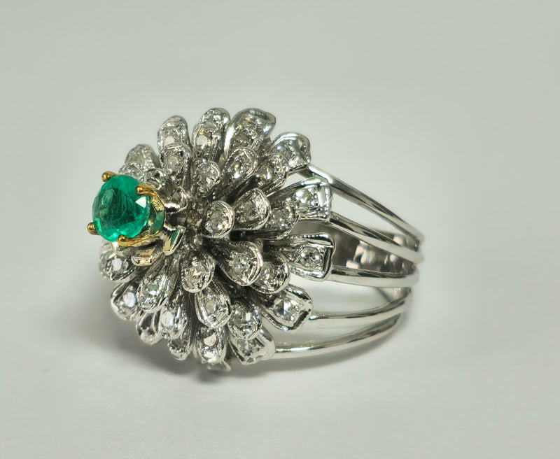 1.60ct VVS Diamond & Emerald in 14k Ring (Certified)