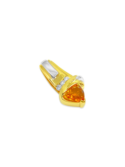 3.71 Carat Orange Sapphire & Diamond Pendant