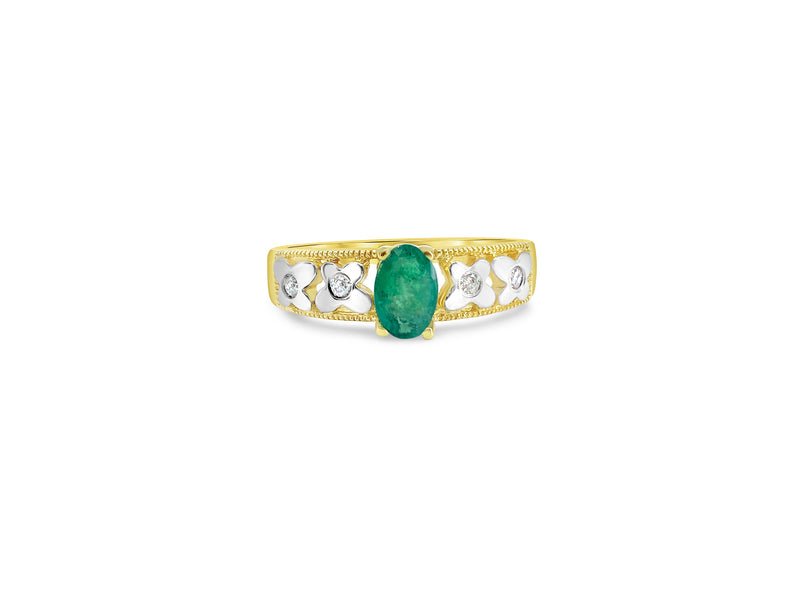 2.55 CT Emerald Diamond Cocktail Ring For Her