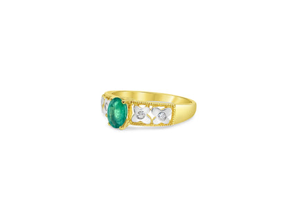 2.55 CT Emerald Diamond Cocktail Ring For Her