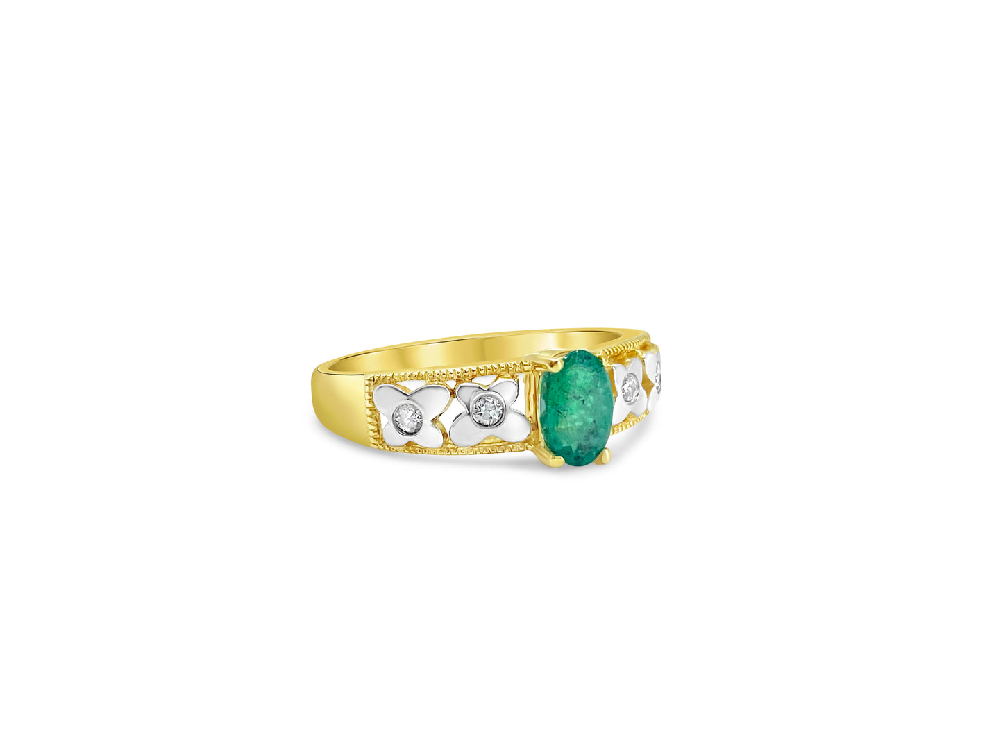 2.55 CT Emerald Diamond Cocktail Ring For Her