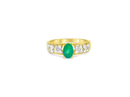 2.55 CT Emerald Diamond Cocktail Ring For Her