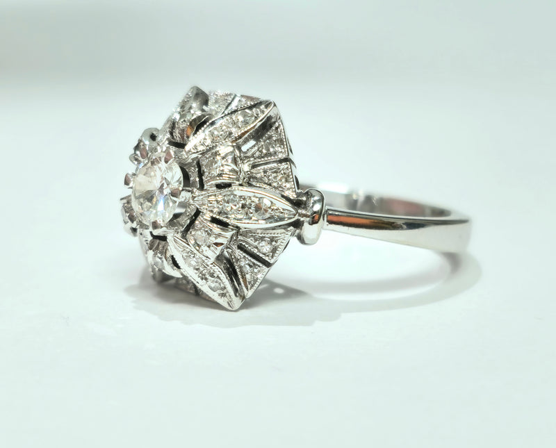 Art Deco 2.00 Carat Diamond Gold Ring