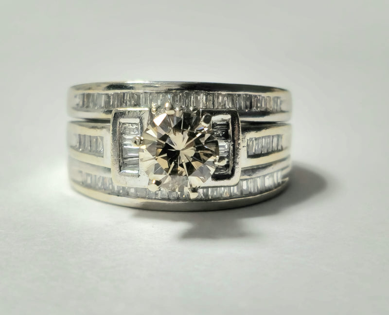 14K White Gold 1ct Ladies Engagement Diamond Ring