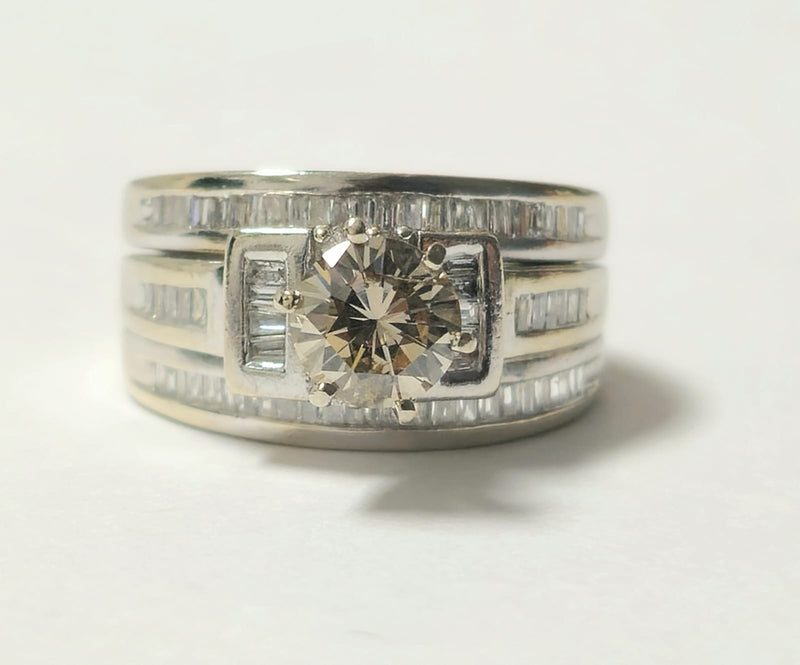 14K White Gold 1ct Ladies Engagement Diamond Ring