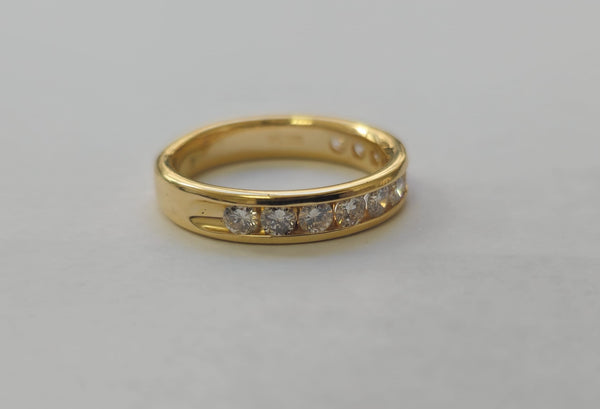 14k Gold & Diamond Engagement Band Ring