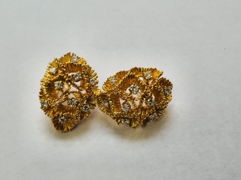 18k Gold Full Set: Ring, Earrings, Pendant/Pin
