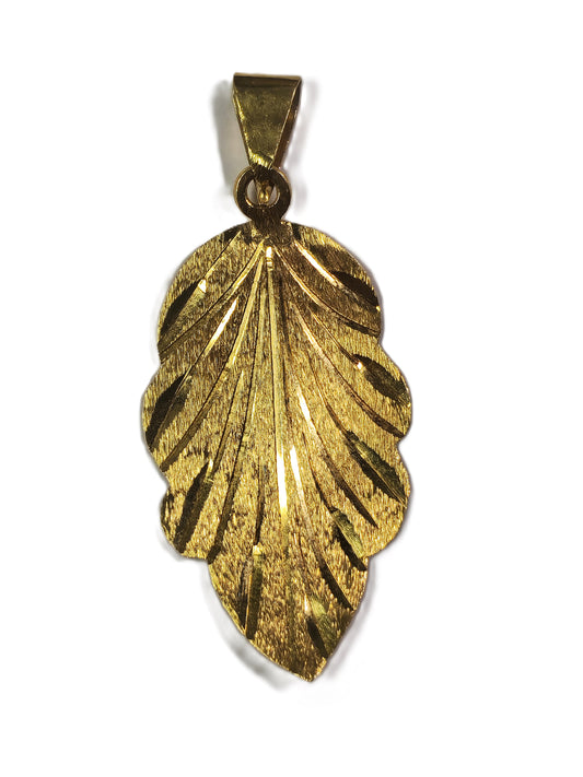 21k Yellow Gold Leaf Motif Pendant