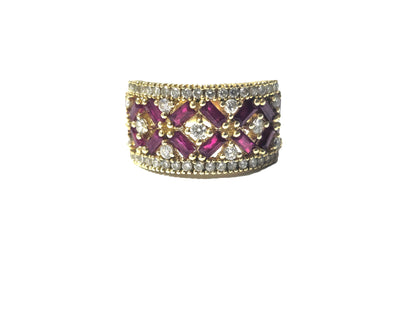 14k Gold 1.3ct Ruby and Diamond Ring