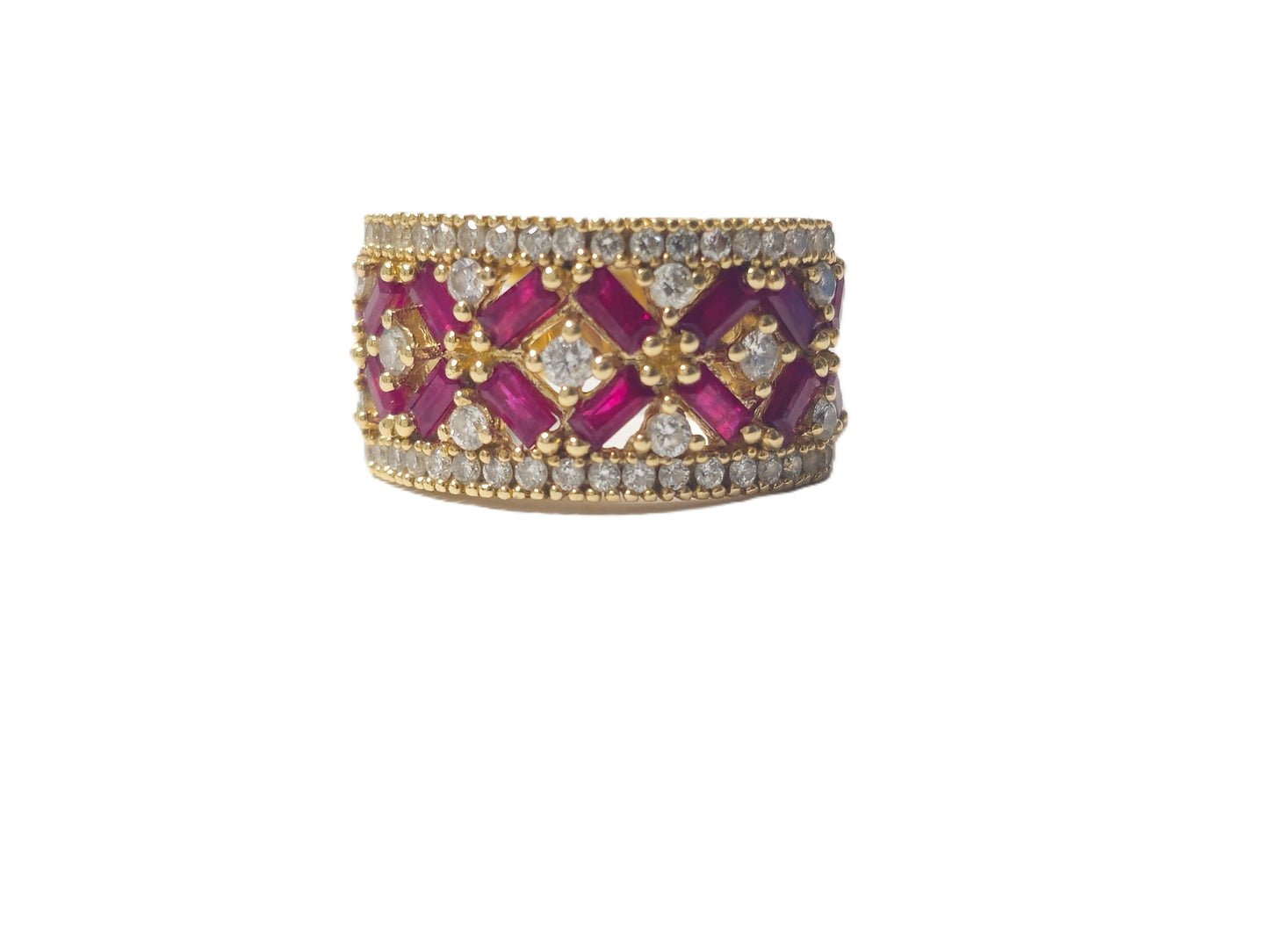 14k Gold 1.3ct Ruby and Diamond Ring