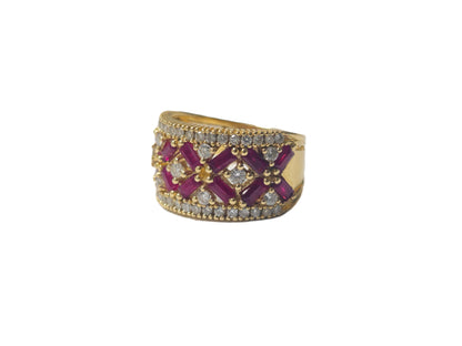 14k Gold 1.3ct Ruby and Diamond Ring