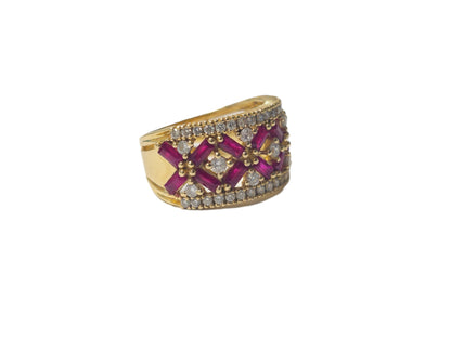 14k Gold 1.3ct Ruby and Diamond Ring