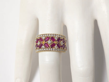 14k Gold 1.3ct Ruby and Diamond Ring