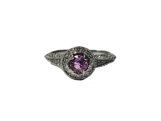 1ct Pink Sapphire 14k Gold Vintage Ring