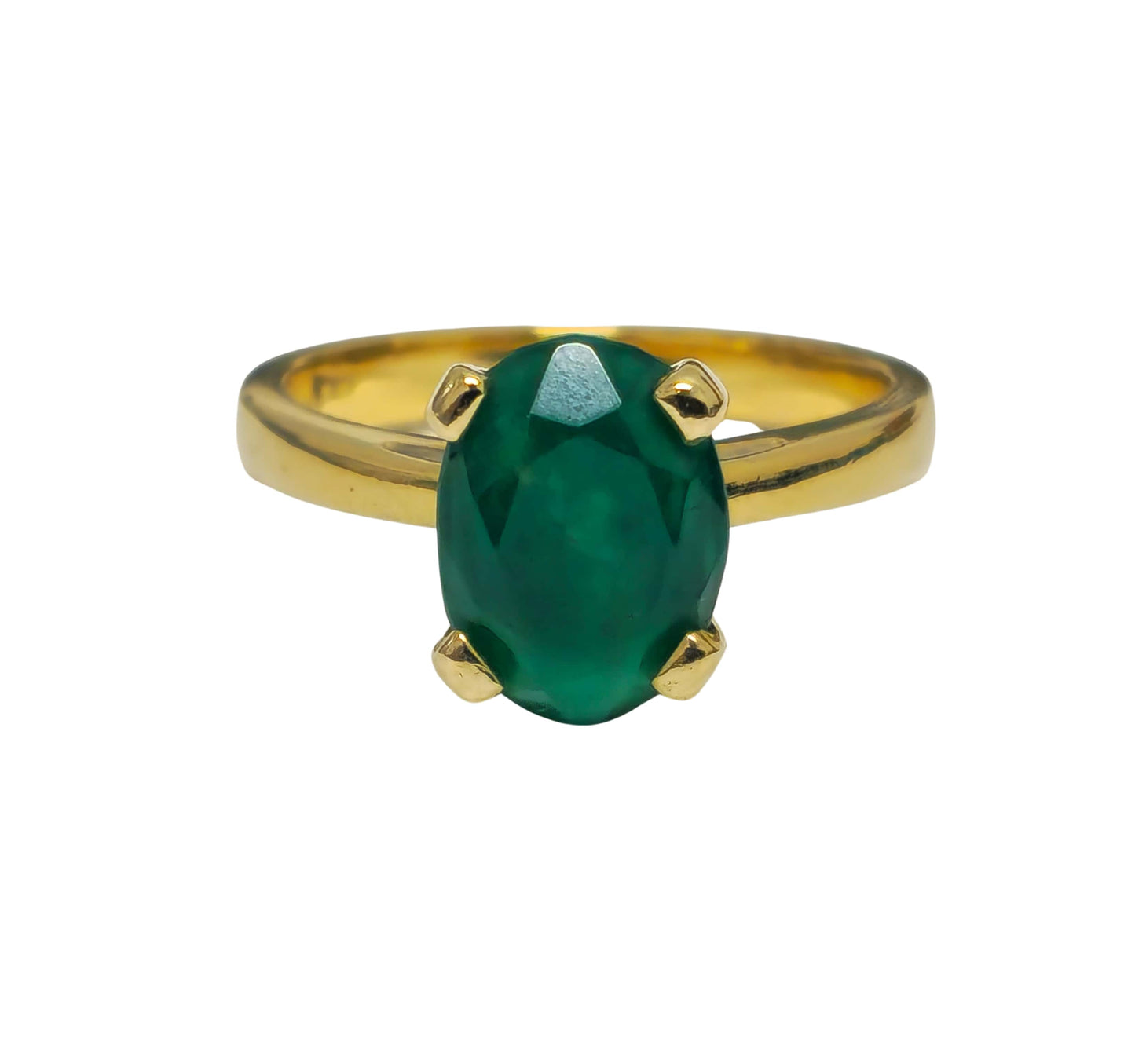 Elegant 14k Gold 3.1ct Solitaire Emerald Ring