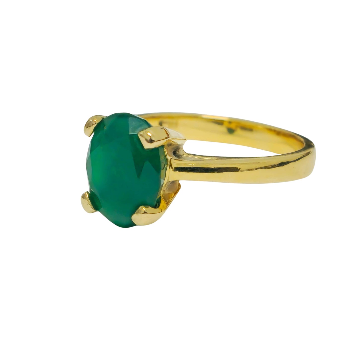 Elegant 14k Gold 3.1ct Solitaire Emerald Ring