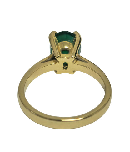 Elegant 14k Gold 3.1ct Solitaire Emerald Ring