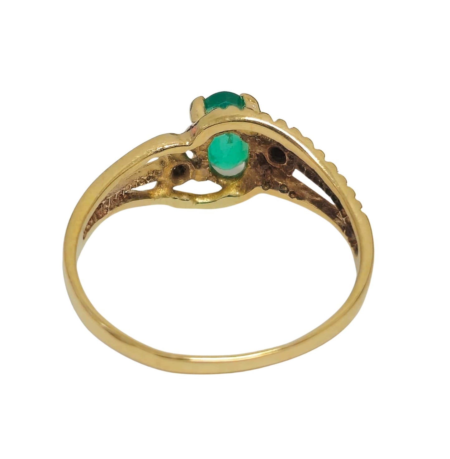 10k Gold 1.2ct Emerald Diamond Engagement Ring