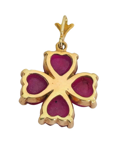 14k Gold 3 Carat Heart Ruby Pendant