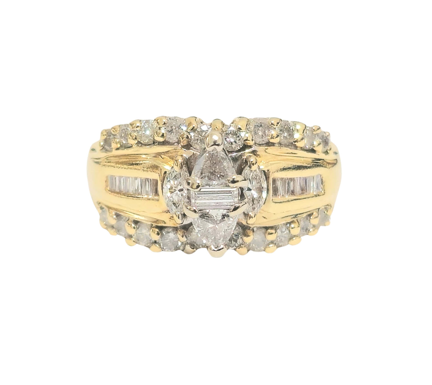 14k Gold 2.30ct Diamond Cluster Ring