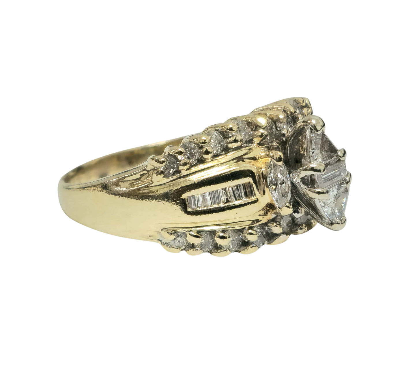 14k Gold 2.30ct Diamond Cluster Ring