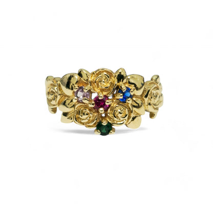 0.60ct Multi Gemstone 10k Yellow Gold Ring