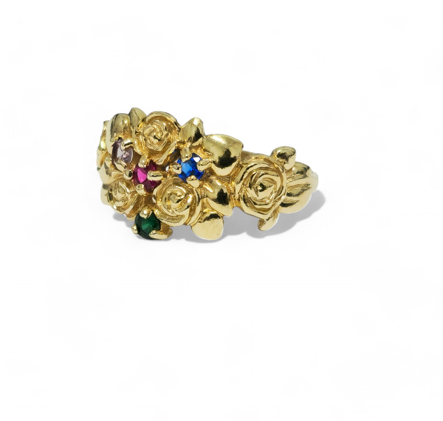 0.60ct Multi Gemstone 10k Yellow Gold Ring