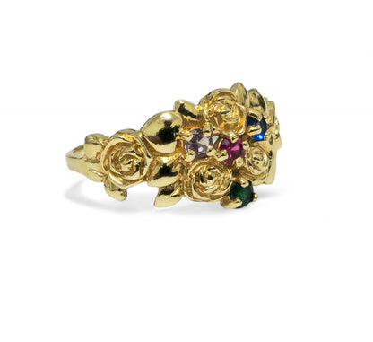 0.60ct Multi Gemstone 10k Yellow Gold Ring